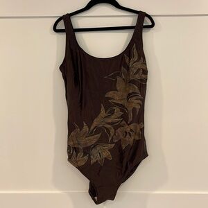 Gottex Brown Flower One Piece Swimsuit